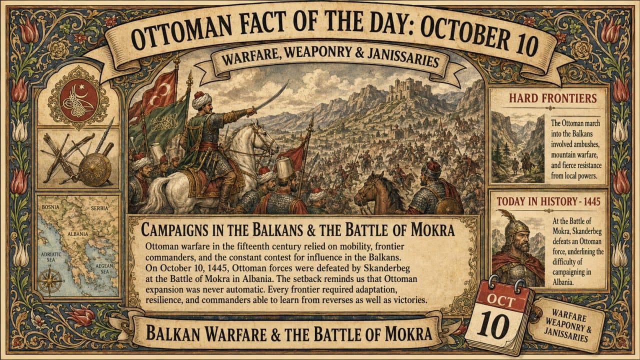 WARFARE, WEAPONRY & JANISSARIESCAMPAIGNS IN THE BALKANS & THE BATTLE OF MOKRA — October 10