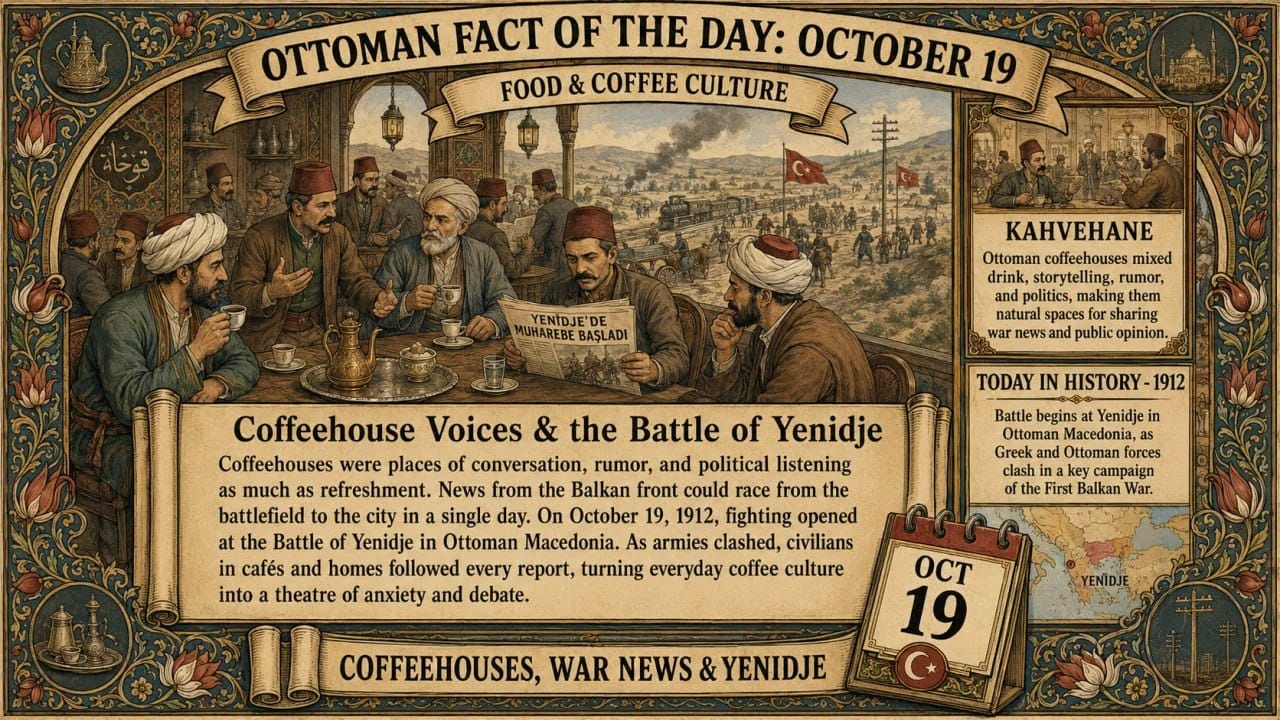 FOOD & COFFEE CULTURE
Coffeehouse Voices & the Battle of Yenidje — October 19