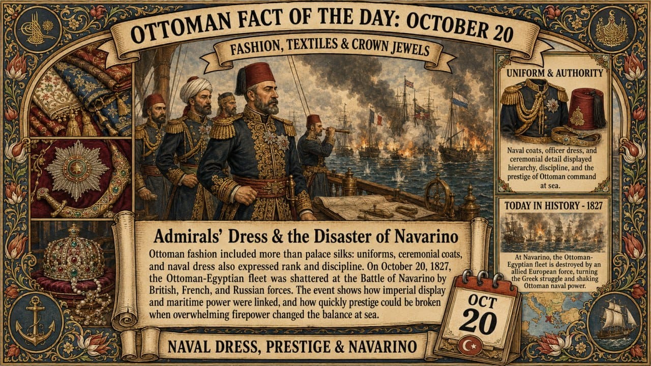 FASHION, TEXTILES & CROWN JEWELSAdmirals’ Dress & the Disaster of Navarino — October 20
