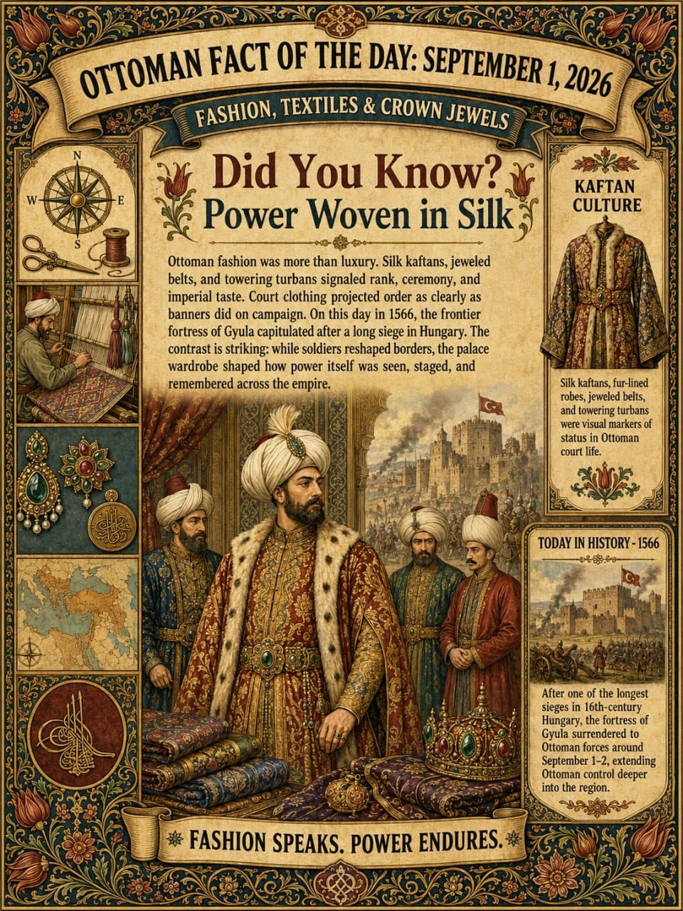 OTTOMAN FACT OF THE DAY: SEPTEMBER 1, 2026FASHION, TEXTILES & CROWN JEWELS — September 1