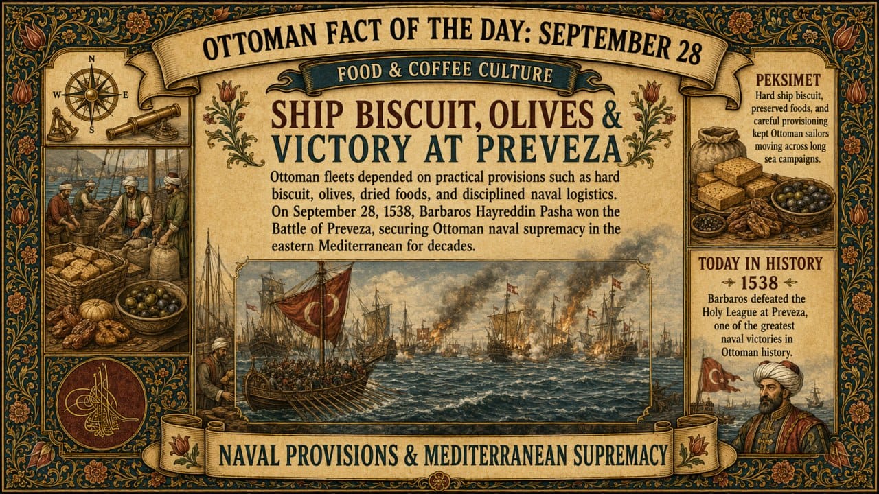 FOOD & COFFEE CULTURESHIP BISCUIT, OLIVES & VICTORY AT PREVEZA — September 28